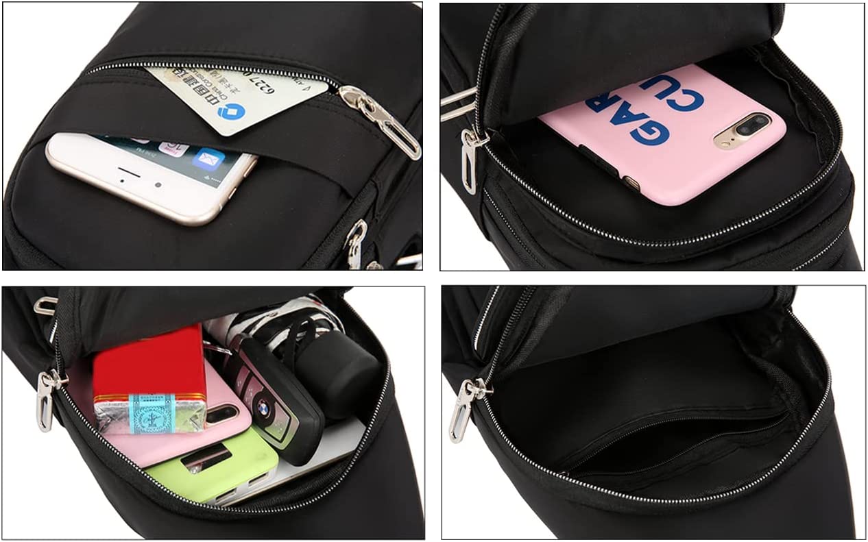Yerchic Small Sling Bag Crossbody Shoulder Bag for Men Women Lightweight One Strap Backpack Casual Daypack for Daily Travel Outdoor, Black,5811 - Image 3